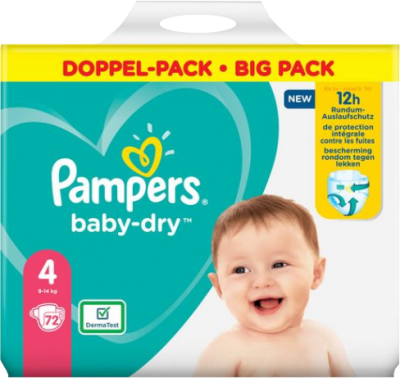 Pampers - Baby Dry - Doppel-Pack mit 72 Windeln - Größe 4